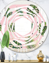 Palm Tropical leaves pattern. - Modern Round or Oval Wall Mirror - Whirl