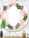 Palm Tropical leaves pattern. - Modern Round or Oval Wall Mirror - Quatrefoil