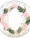 Palm Tropical leaves pattern. - Modern Round or Oval Wall Mirror - Quatrefoil