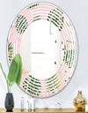 Palm Tropical leaves pattern. - Modern Round or Oval Wall Mirror - Wave