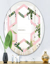 Palm Tropical leaves pattern. - Modern Round or Oval Wall Mirror - Hexagon Star