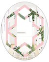 Palm Tropical leaves pattern. - Modern Round or Oval Wall Mirror - Hexagon Star