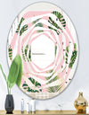 Palm Tropical leaves pattern. - Modern Round or Oval Wall Mirror - Whirl
