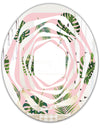 Palm Tropical leaves pattern. - Modern Round or Oval Wall Mirror - Whirl