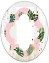 Palm Tropical leaves pattern. - Modern Round or Oval Wall Mirror - Quatrefoil