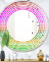 Horizontal Retro Geometrical Pattern II - Modern Round or Oval Wall Mirror - Wave
