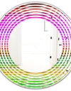 Horizontal Retro Geometrical Pattern II - Modern Round or Oval Wall Mirror - Wave