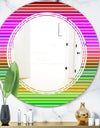 Horizontal Retro Geometrical Pattern II - Modern Round or Oval Wall Mirror - Triple C