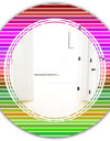 Horizontal Retro Geometrical Pattern II - Modern Round or Oval Wall Mirror - Triple C