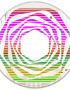 Horizontal Retro Geometrical Pattern II - Modern Round or Oval Wall Mirror - Whirl
