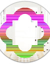 Horizontal Retro Geometrical Pattern II - Modern Round or Oval Wall Mirror - Quatrefoil