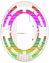 Horizontal Retro Geometrical Pattern II - Modern Round or Oval Wall Mirror - Space