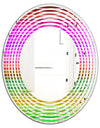 Horizontal Retro Geometrical Pattern II - Modern Round or Oval Wall Mirror - Wave