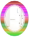 Horizontal Retro Geometrical Pattern II - Modern Round or Oval Wall Mirror - Triple C