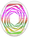Horizontal Retro Geometrical Pattern II - Modern Round or Oval Wall Mirror - Whirl
