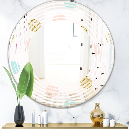 Gold Chic Design III - Modern Round or Oval Wall Mirror - Wave