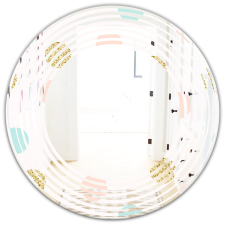 Gold Chic Design III - Modern Round or Oval Wall Mirror - Wave