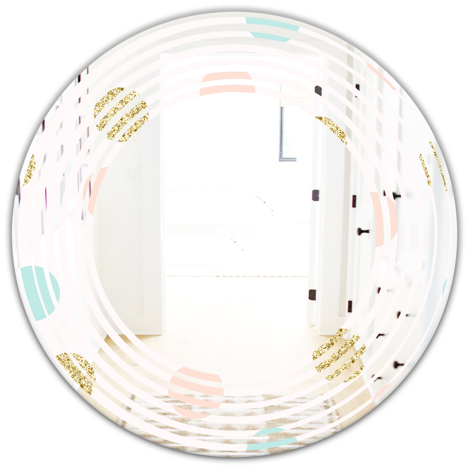 Gold Chic Design III - Modern Round or Oval Wall Mirror - Wave