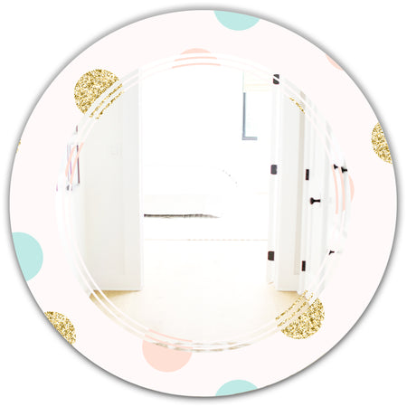 Gold Chic Design III - Modern Round or Oval Wall Mirror - Triple C