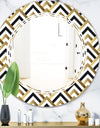 Gold black and white triangle - Modern Round or Oval Wall Mirror - Triple C