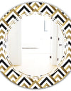 Gold black and white triangle - Modern Round or Oval Wall Mirror - Triple C