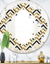 Gold black and white triangle - Modern Round or Oval Wall Mirror - Quatrefoil