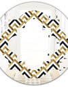 Gold black and white triangle - Modern Round or Oval Wall Mirror - Quatrefoil