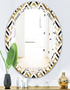 Gold black and white triangle - Modern Round or Oval Wall Mirror - Triple C