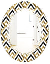 Gold black and white triangle - Modern Round or Oval Wall Mirror - Triple C