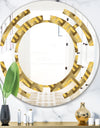 Golden Plaid pattern - Modern Round or Oval Wall Mirror - Space