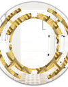 Golden Plaid pattern - Modern Round or Oval Wall Mirror - Space