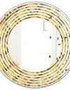 Golden Plaid pattern - Modern Round or Oval Wall Mirror - Wave