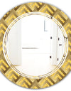 Golden Plaid pattern - Modern Round or Oval Wall Mirror - Triple C
