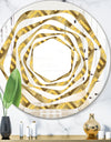 Golden Plaid pattern - Modern Round or Oval Wall Mirror - Whirl
