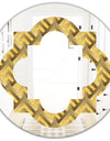 Golden Plaid pattern - Modern Round or Oval Wall Mirror - Quatrefoil