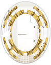 Golden Plaid pattern - Modern Round or Oval Wall Mirror - Space