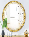 Golden Plaid pattern - Modern Round or Oval Wall Mirror - Triple C