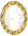 Golden Plaid pattern - Modern Round or Oval Wall Mirror - Triple C