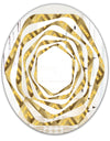 Golden Plaid pattern - Modern Round or Oval Wall Mirror - Whirl