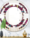 Retro Abstract Design XVII - Modern Round or Oval Wall Mirror - Space