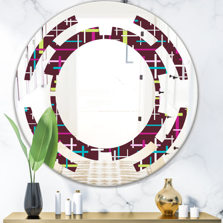 Retro Abstract Design XVII - Modern Round or Oval Wall Mirror - Space