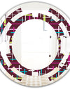 Retro Abstract Design XVII - Modern Round or Oval Wall Mirror - Space