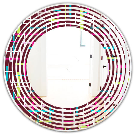 Retro Abstract Design XVII - Modern Round or Oval Wall Mirror - Wave