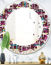 Retro Abstract Design XVII - Modern Round or Oval Wall Mirror - Leaves