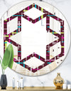 Retro Abstract Design XVII - Modern Round or Oval Wall Mirror - Hexagon Star