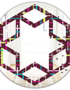 Retro Abstract Design XVII - Modern Round or Oval Wall Mirror - Hexagon Star