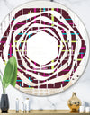 Retro Abstract Design XVII - Modern Round or Oval Wall Mirror - Whirl