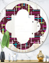 Retro Abstract Design XVII - Modern Round or Oval Wall Mirror - Quatrefoil
