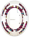 Retro Abstract Design XVII - Modern Round or Oval Wall Mirror - Space