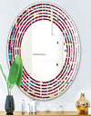 Retro Abstract Design XVII - Modern Round or Oval Wall Mirror - Wave